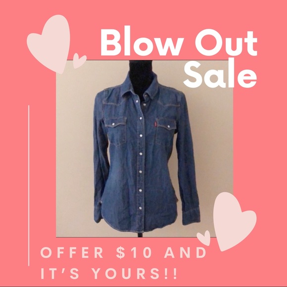 Levi's Tops - Levi’s Western Style Denim Shirt Medium
